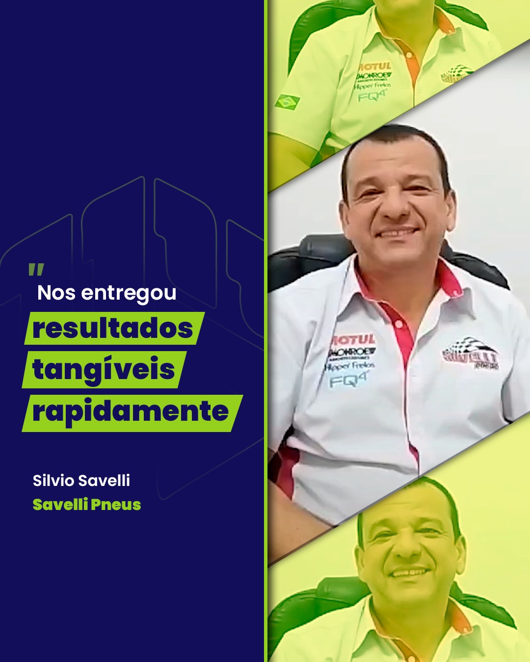 Depoimento da Savelli Pneus sobre a parceria com a Rock Leads, aumentando o fluxo de clientes e reduzindo o custo por lead com tráfego pago e performance digital. (clicando na imagem visitante é direcionado para depoimento completo responsável pela empresa: Savelli Pneus)
