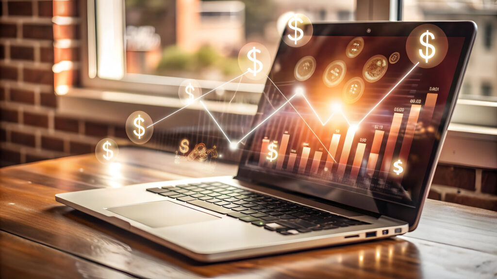 grafico mostrando o almento do restorno proveniente de Investir na Internet